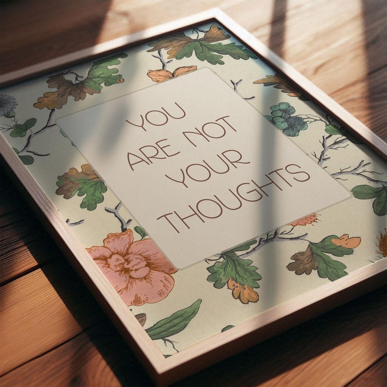 You Are not Your Thoughts, Vintage Mental Health Art Print for Therapy Office Decor, Therapy Wall Art Printable, Psychology Print image 4
