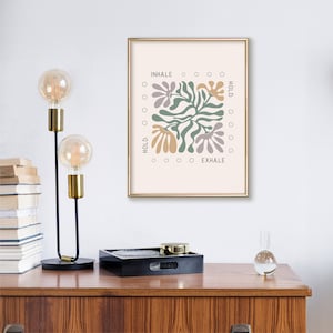 Mindful Breathing, Box Breathing Poster, Therapy Office Decor, Breathing Exercises, Psychology Wall Art Print, Mental Health, Grounding