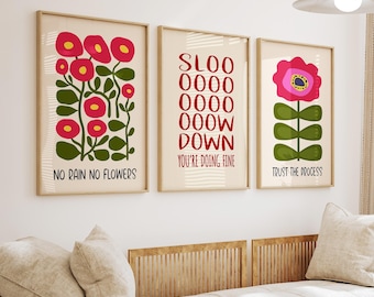 Geestelijke gezondheid muurkunst set, 3 geestelijke gezondheid posters voor therapie kantoorinrichting, inspirerende en motiverende citaten, trendy kunst aan de muur wordt afgedrukt