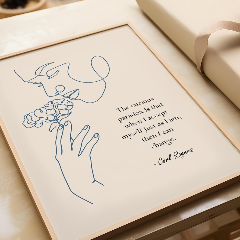 Carl Rogers Zitat, Biologie Kunstdruck, Mental Gesundheit Poster, Sozialarbeiter Zitate, Therapie Bürodeko, Counselor Office Wand Kunst Bild 6