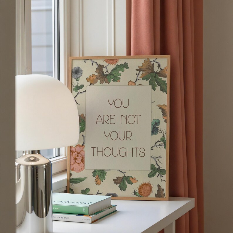 You Are not Your Thoughts, Vintage Mental Health Art Print for Therapy Office Decor, Therapy Wall Art Printable, Psychology Print image 6