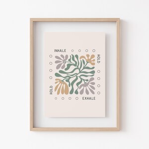 Mindful Breathing, Box Breathing Poster, Therapy Office Decor, Breathing Exercises, Psychology Wall Art Print, Mental Health, Grounding