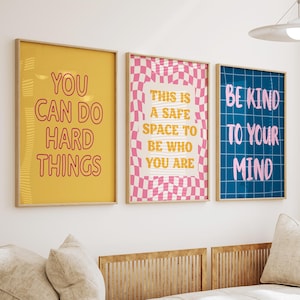 Mental Health Wall Art Set, 6 Mental Health Posters for Therapy Office ...