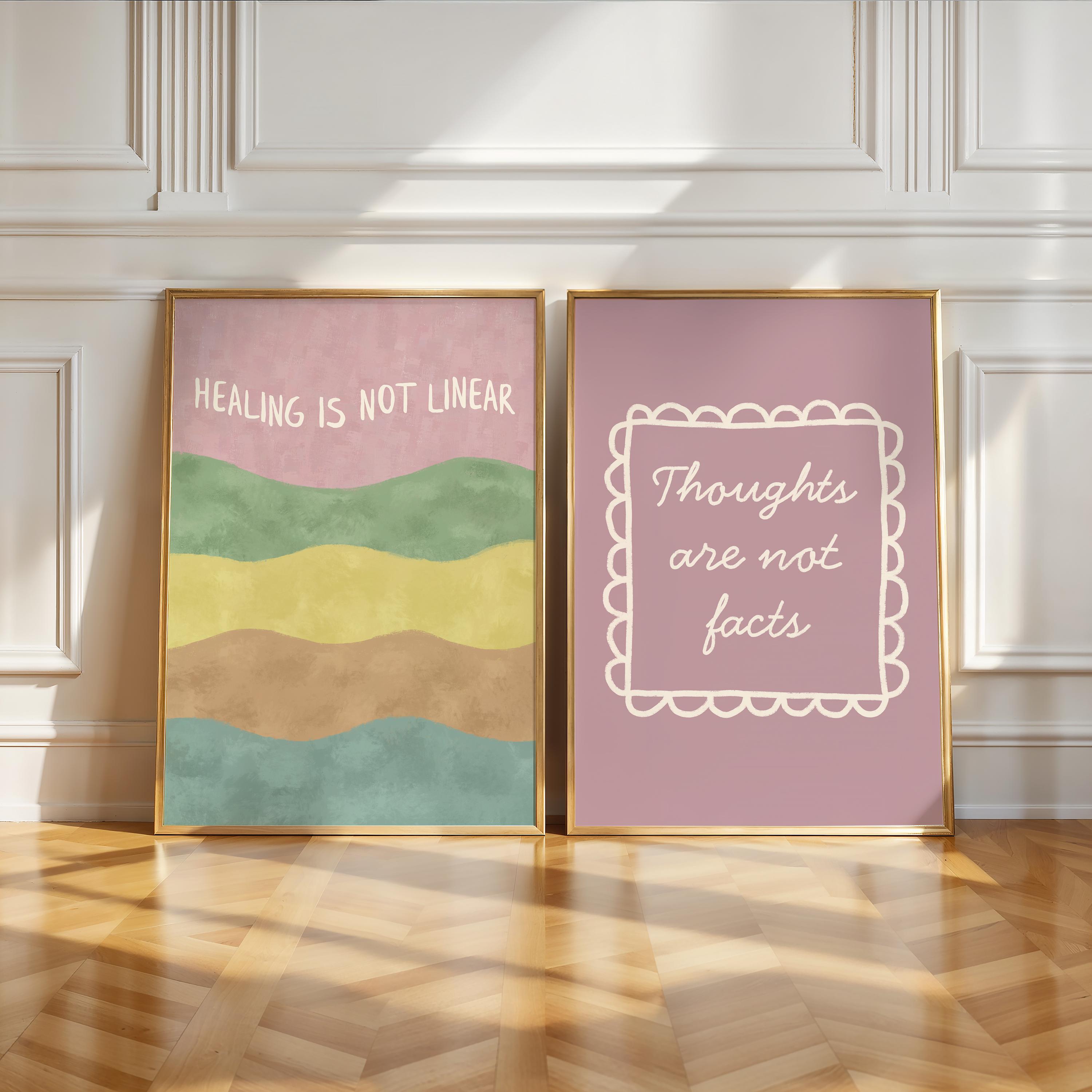 9 Mental Health Wall Art Prints: Hand-drawn Inspirational Posters for ...