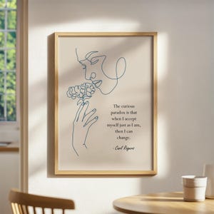 Carl Rogers Quote, Psychology Art Print, Mental Health Poster, Social Worker Quotes, Therapy Office Decor, Counselor Office Wall Art