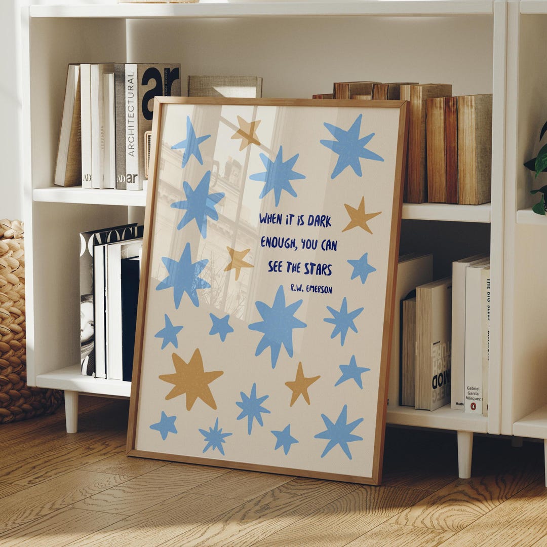 Inspirational Hand-drawn Wall Art Print: Ralph Waldo Emerson Quote ...