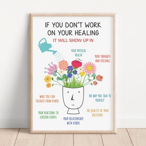 Healing Art Print, Mental Health Poster, If You don't Work on Your Healing, Therapy Office decor, Psychologist School Counselor, DBT