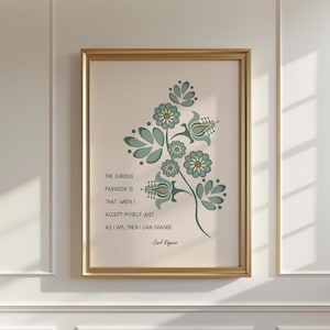 Cita de Carl Rogers, Impresión artística con citas de psicología, Póster de salud mental, Decoración para consultorio de terapia, Arte mural para consultorio de consejero, Descarga digital