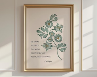 Carl Rogers Quote, Psychology Quotes Art Print, Mental Health Poster, Therapy Office Decor, Counselor Office Wall Art, Digital Download