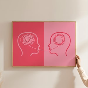 Mental Health Wall Art Printable, Talking Helps Poster, Therapy Office Decor, Psychology Art Print, Talking Therapy, Counselor Decor