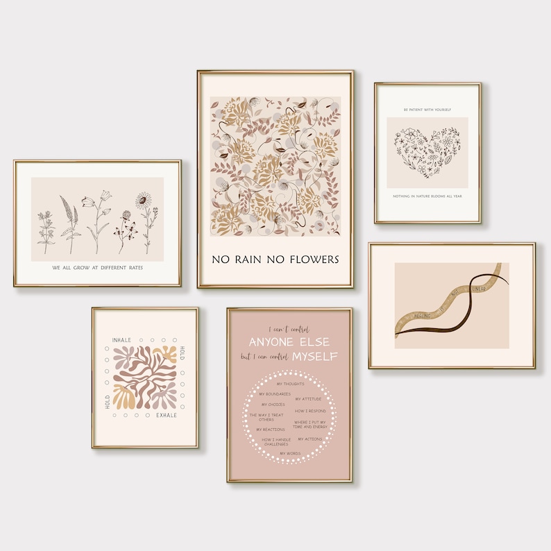 Mental Health Prints, Set of 6 Psychology Posters Printable, Therapy ...