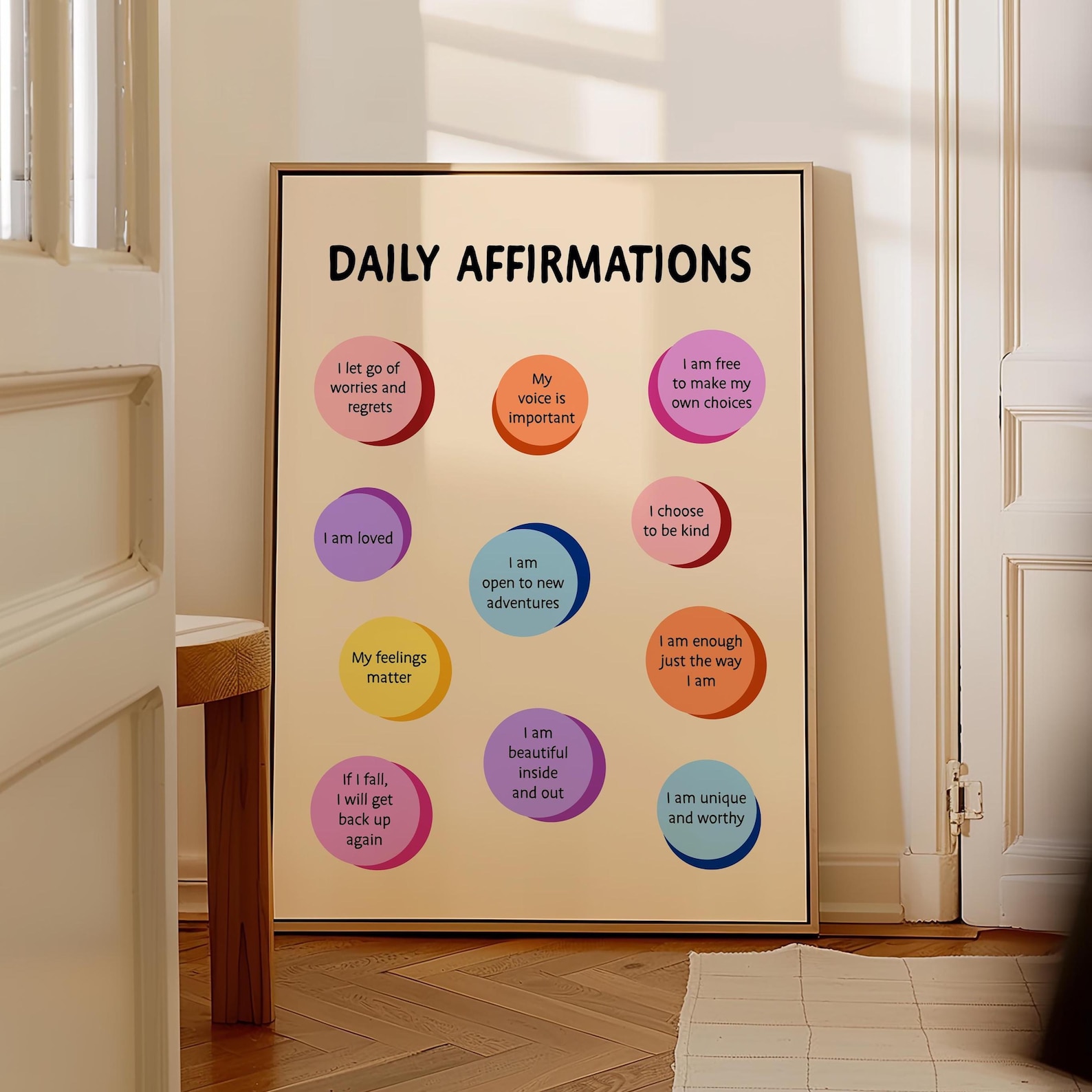 Daily Affirmations, Mental Health Wall Art Print, Positive Affirmations ...