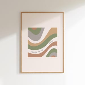Healing Is not Linear, Mental Health Poster, Therapy Office decor, Psychology Wall Art, Healing Art Print, Downloadable Prints