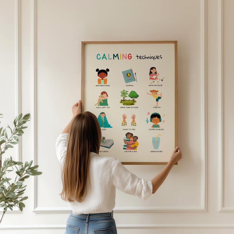 Calming Techniques Poster, Coping Skills for Kids, Calm Corner, School ...