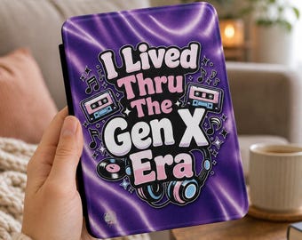 Gen X Retro Music Kindle Case – PU Leather 7 Magnetic Cover, 80s Design