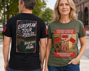 Sunderland AFC Premier Passions Fan T-Shirt, Black Cats European Tour Tee, Printed Soft-style Football Shirt, Stadium Gift