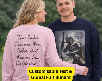 Knights Templar Valor Sweatshirt, Latein Motto Print, Unisex Rundhalsausschnitt, mehrere Farben
