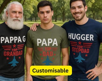 Personalized Fighter Jet Dad Shirt, Custom Grandad Stepdad Gift