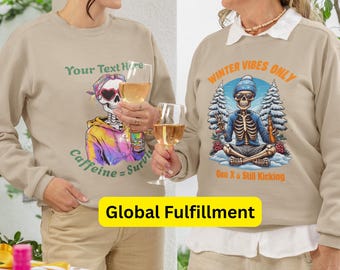 Gen X Skeleton Winter Sweatshirt, Funny Holiday Jumper