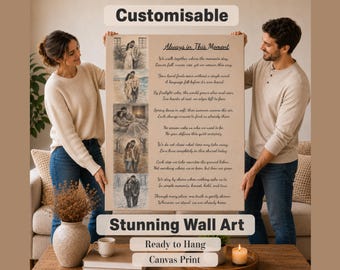 Personalized Love Poem Canvas Print | Custom Photo Wall Art, Romantic Home Décor