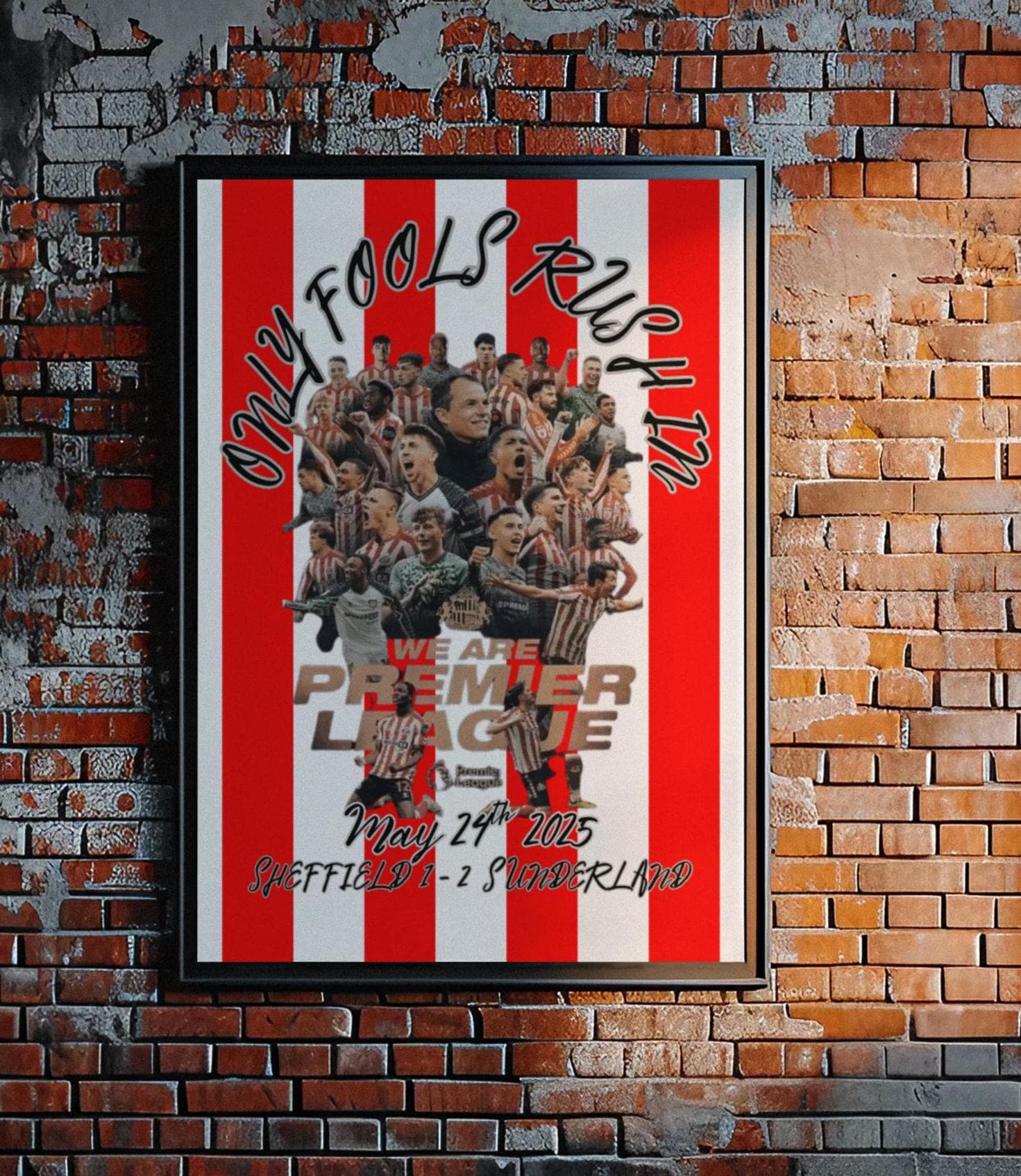 Impression Personnalisée Pour Fan De Sunderland – Cadeau Foot Anniversaire – Oeuvre D'art