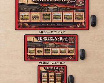 Sunderland Heritage Desk Mat, Football History Mouse Mat, Supporter Gift