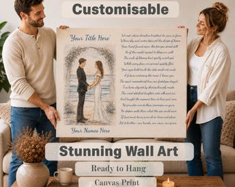 Personalized Wedding Poem Canvas, Custom Names & Photo