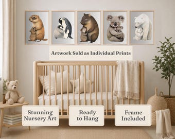 Mother & Baby Nursery Art Prints: Framed Woodland Decor