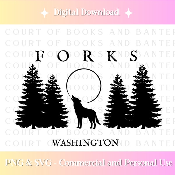 Twilight Inspired | Forks Washington | SVG | PNG File for T-shirts | Totes | Sweatshirts | instant download | Cricut Files | Cullens