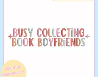 Machine Embroidery Design – Bookish Machine Embroidery File for 4x4 & 5x7 Hoops – Book Boyfriends – Instant Download - Trendy Embroidery