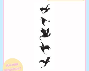 Machine Embroidery Design File – Fantasy Inspired - Dragons - Machine Embroidery File for 4x4  5x7 Hoop - Trendy Embroidery - Bookish Design