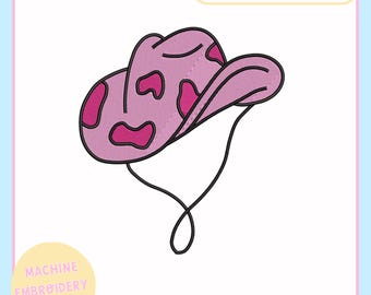 Machine Embroidery Design – Cowgirl Machine Embroidery File for 4x4 & 5x7 Hoops – Cowgirl Hat – PES JEF VP3 - Trendy Embroidery Design Files