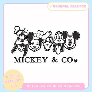 Cartoon Mouse & Friends - Magical Park Machine Embroidery Design for 5x7 Only Hoop – Trendy Machine Embroidery - PES JEF VP3 DST
