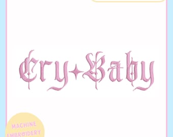 Machine Embroidery Design – Funny Machine Embroidery File 4x4 5x7 Hoop – Crybaby - Trendy Embroidery - Girlie Designs - Y2K embroidery