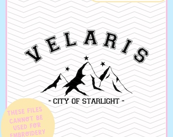 Czcionka w stylu Velaris College inspirowana ACOTAR | svg | png | jpg | pdf | Plik Cricut SVG | Booktok | Bookish Designs | ACOMAF | Pliki do cięcia