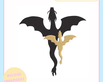Diseño de bordado a máquina: Archivo de bordado a máquina Fourth Wing para bastidor de 4x4 y 5x7 – Dragones – Trendy Embroidery Bookish - PES JEF VP3 DST