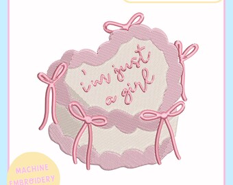 Machine Embroidery Design – Funny Machine Embroidery File 4x4 5x7 Hoop – I'm Just A Girl - Trendy Embroidery - Girlie Designs - Coquette
