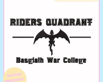 Machine Embroidery Design – Fourth Wing Machine Embroidery File 4x4 5x7 Hoop – Basgiath - Riders – Bookish Embroidery - PES JEF VP3 DST