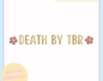 Diseño de bordado a máquina: Archivo de bordado a máquina de estilo librero para bastidores de 4x4 y 5x7 - Death By TBR - Descarga instantánea - Diseño de bordado de moda
