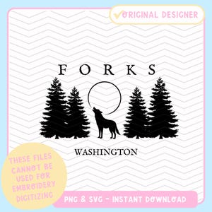Twilight Inspired | Forks Washington | SVG | PNG File for T-shirts | Totes | Sweatshirts | instant download | Cricut Files | Cullens