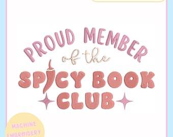 Machine Embroidery Design – Bookish Machine Embroidery File for 4x4 5x7 Hoop – Spicy Book Club – Trendy Embroidery  - PES JEF VP3 DST