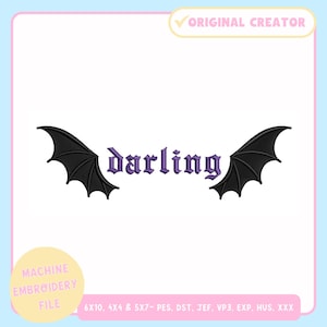 Maskinbroderidesign - ACOTAR-inspirerad - Darling - Maas - Boklig maskinbroderifil 4x4 5x7 & 6X10 Hoop - Trendigt broderi