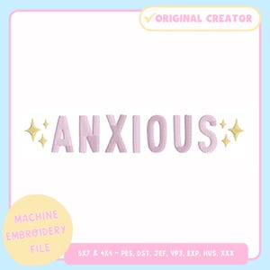 Machine Embroidery Design – Funny Machine Embroidery File for 4x4 & 5x7 Hoops – Anxious Design – Instant Download - Trendy Embroidery Design