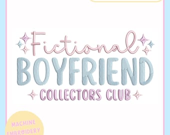 Diseño de bordado literario: Club de coleccionistas de novios ficticios (PES JEF VP3 DST) (Descarga digital)
