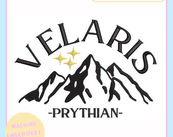 Machine Embroidery Design - ACOTAR Inspired - Velaris Prythian - Bookish Machine Embroidery File 4x4 & 5x7 Hoop - Trendy Embroidery - ACOMAF