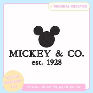 Cartoon Mouse & Co. - Magical Park - Happiest Place Machine Embroidery Design for 4x4 5x7 Hoop – Trendy Machine Embroidery - PES JEF VP3 DST