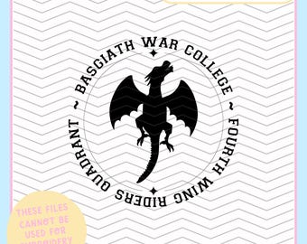 Fourth Wing Inspired SVG | Basgiath War College PNG | Dragon Riders Quadrant |  Rebecca Yarros | Cricut File | Fantasy | Bookish Files