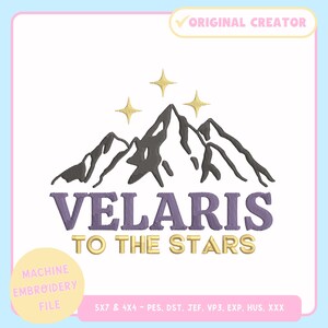 Machine Embroidery Design - ACOTAR Inspired - Velaris Prythian - Bookish Machine Embroidery File 4x4 & 5x7 Hoop - Trendy Embroidery - ACOMAF