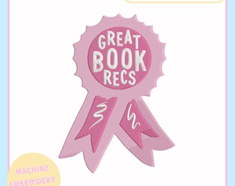 Machine Embroidery Design – Bookish Machine Embroidery File for 4x4 5x7 Hoop – Great Book Recs – Trendy Embroidery Coquette - PES JEF DST