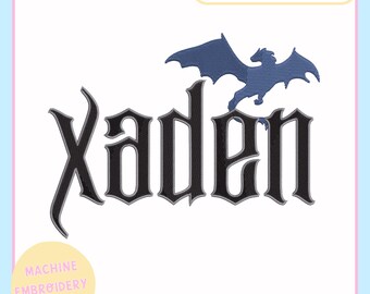 Machine Embroidery Design – Fourth Wing Inspired Machine Embroidery File for 4x4 5x7 Hoop – Xaden – Bookish Embroidery - PES JEF VP3 DST